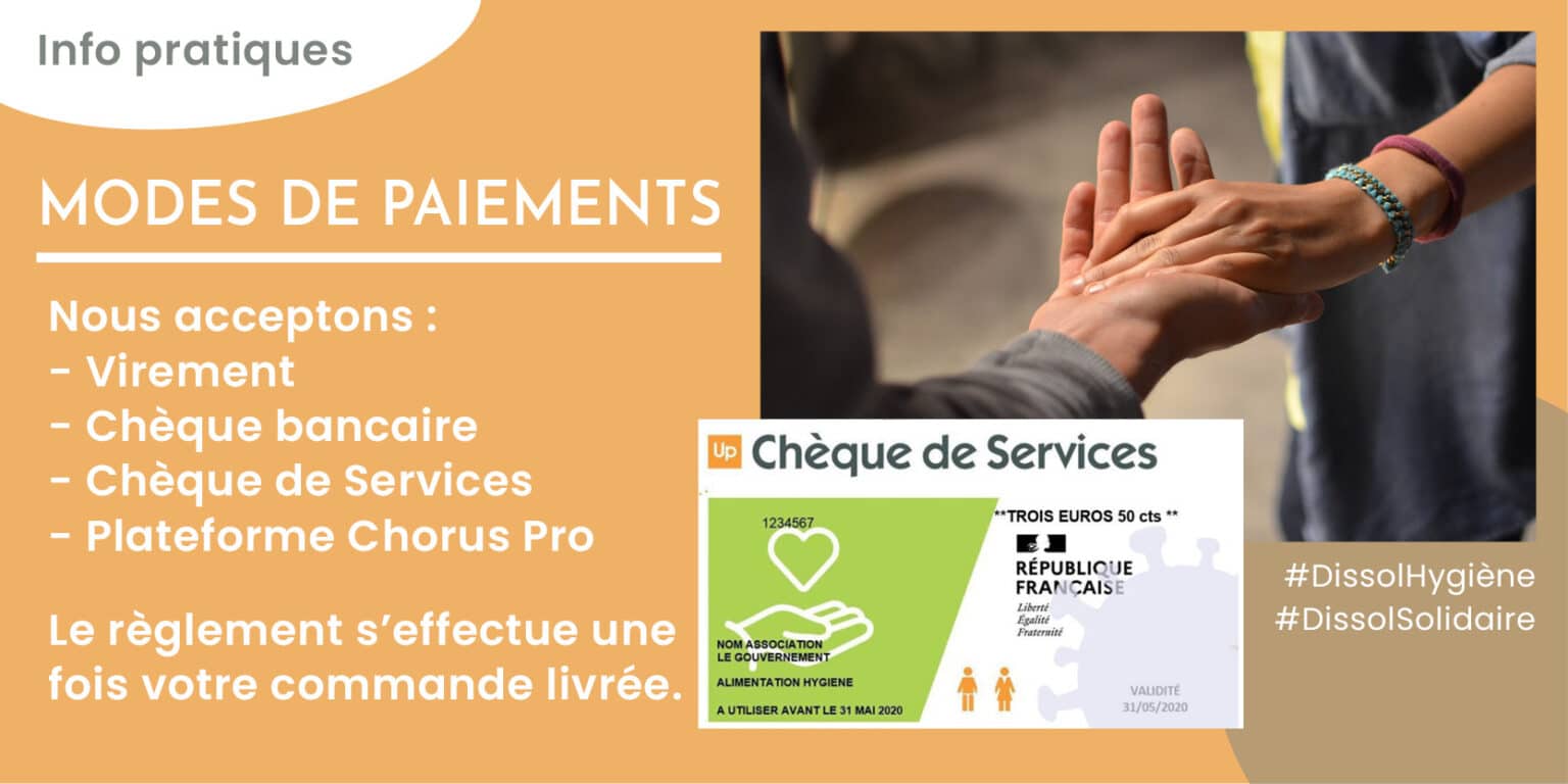 Nos modes de paiements Dissol