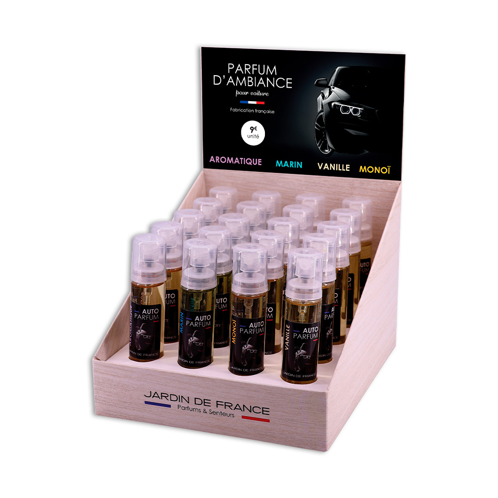 Présentoir Parfums Voiture – 34 flacons spray 30 ml